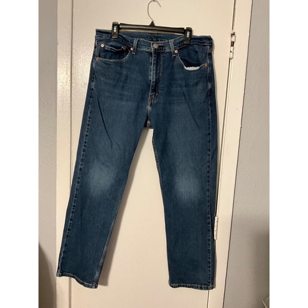 Levis 505 Regular Fit Straight Leg Mens Jeans 36x30 Medium Wash Blue Denim